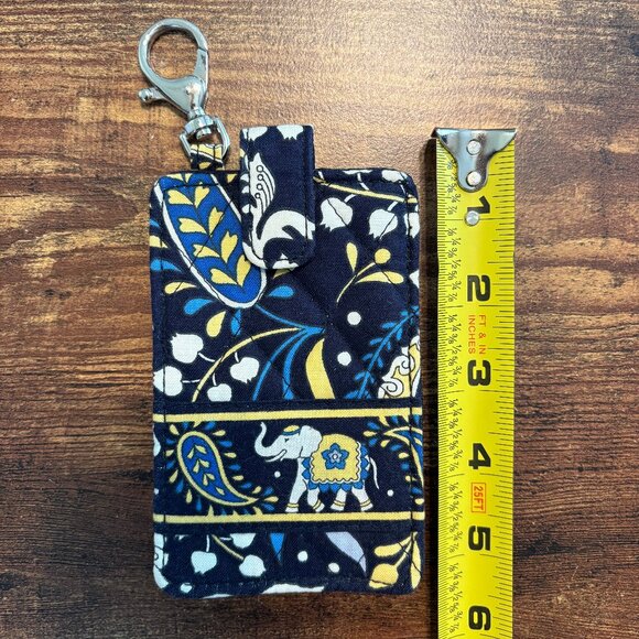 Vera Bradley Retired Ellie Blue Quilted Phone Tech Case Card Holder with Clip - Picture 5 of 6